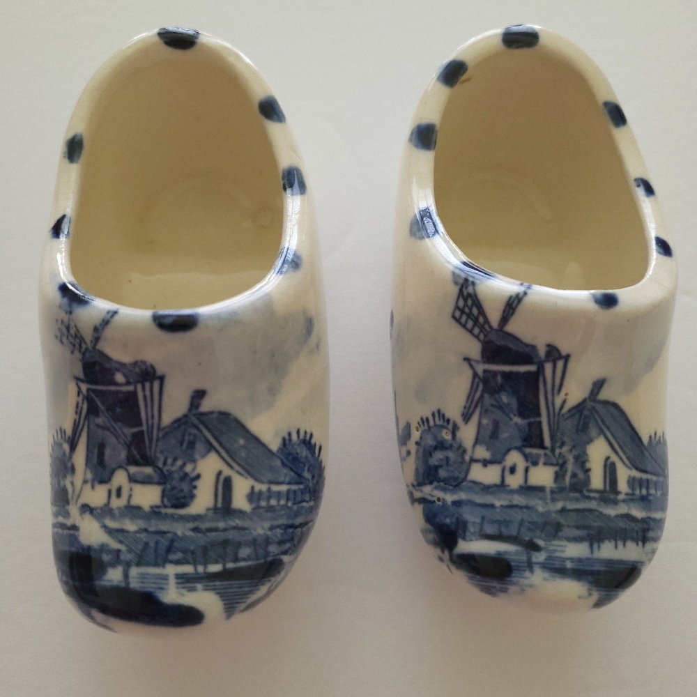 Dutch Blue And White Ceramic Decorative Clogs/Shoes